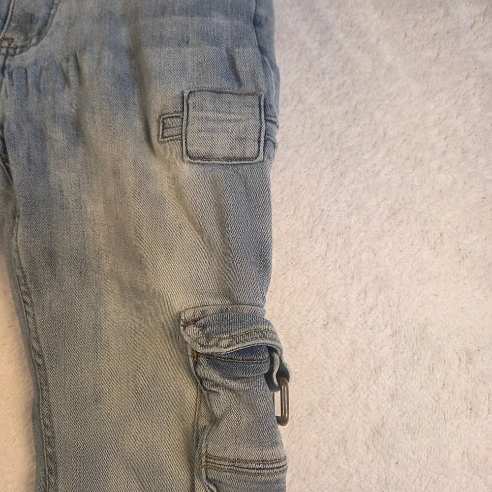 Serenade Mens Light Wash Cargo Jeans Slim Fit Size 30 Distressed